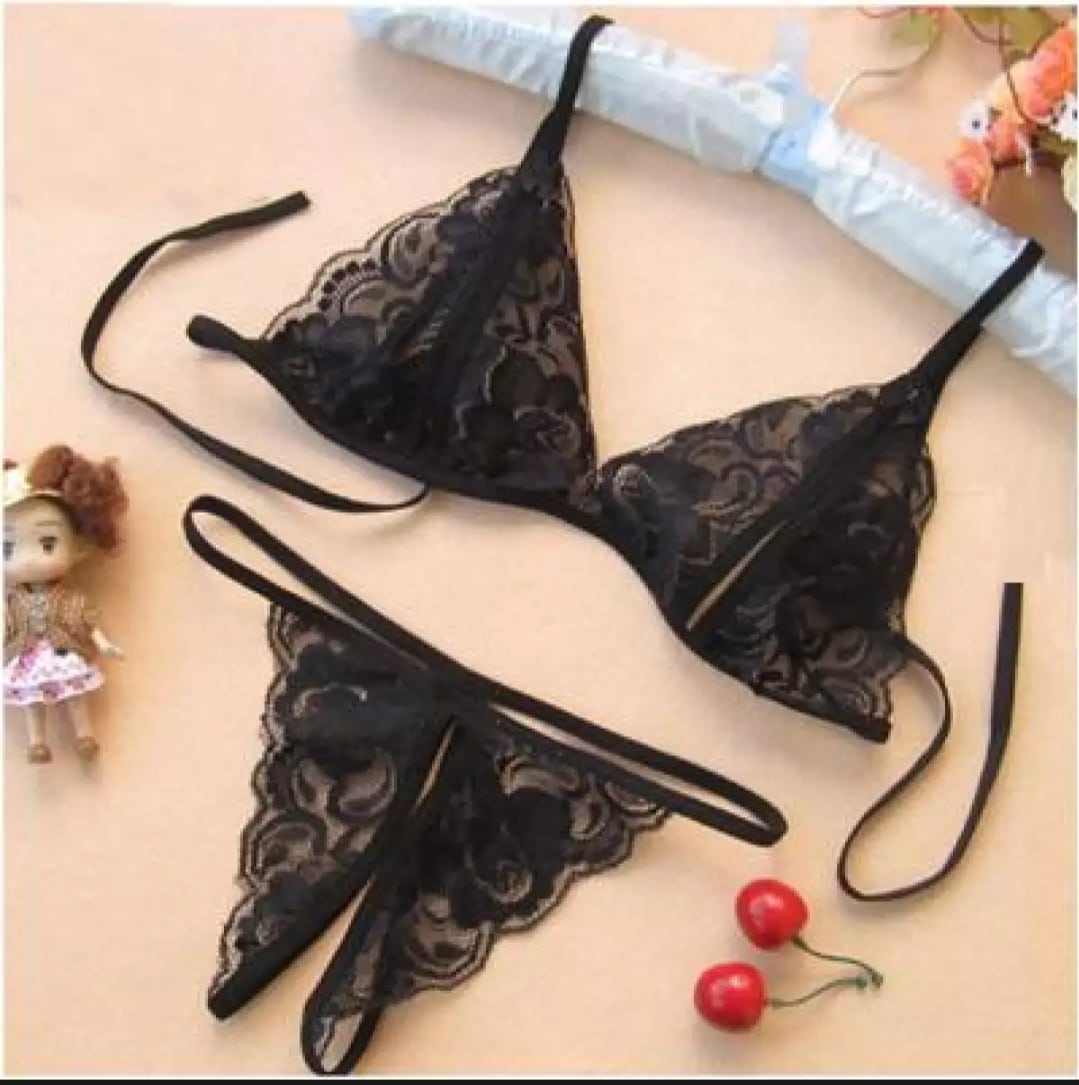 Estink Women Sexy Floral Lace Bra and Panty Set Underwire